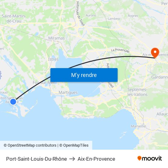 Port-Saint-Louis-Du-Rhône to Aix-En-Provence map