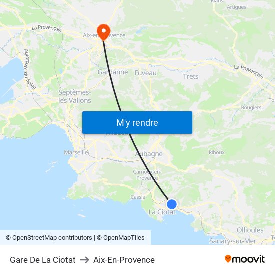 Gare De La Ciotat to Aix-En-Provence map