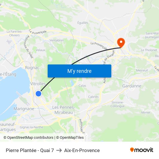Pierre Plantée - Quai 7 to Aix-En-Provence map