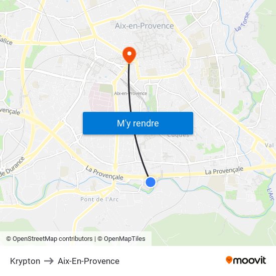 Krypton to Aix-En-Provence map
