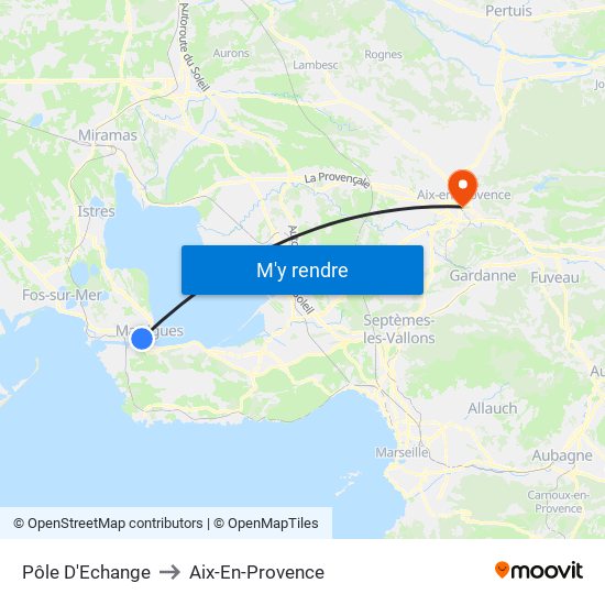 Pôle D'Echange to Aix-En-Provence map