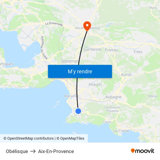 Obélisque to Aix-En-Provence map