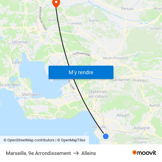 Marseille, 9e Arrondissement to Alleins map