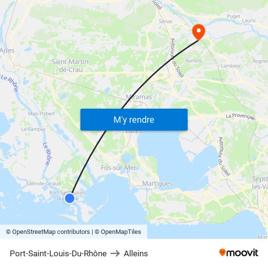 Port-Saint-Louis-Du-Rhône to Alleins map