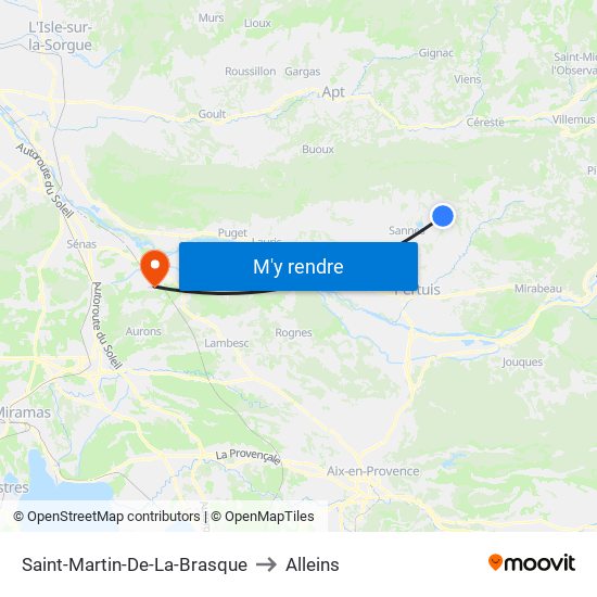 Saint-Martin-De-La-Brasque to Alleins map