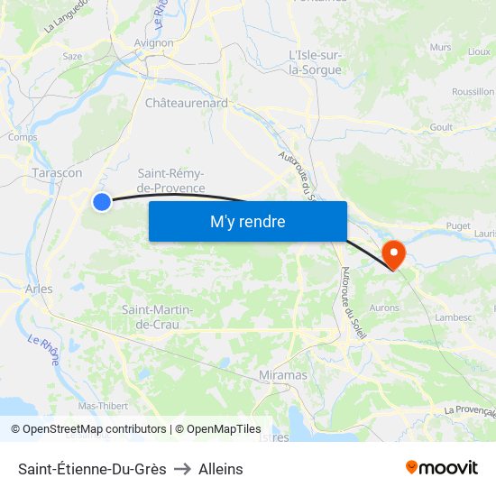 Saint-Étienne-Du-Grès to Alleins map