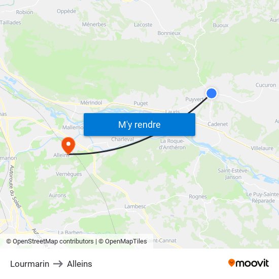 Lourmarin to Alleins map
