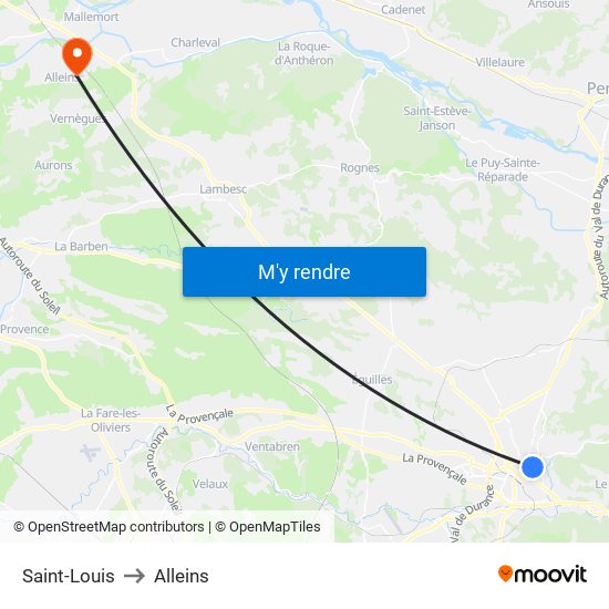 Saint-Louis to Alleins map