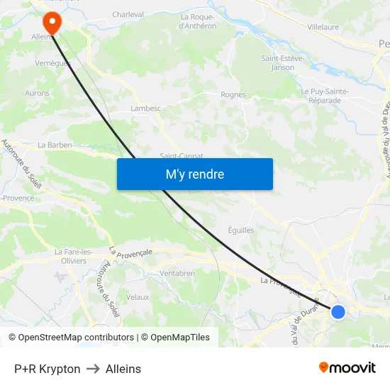 P+R Krypton to Alleins map