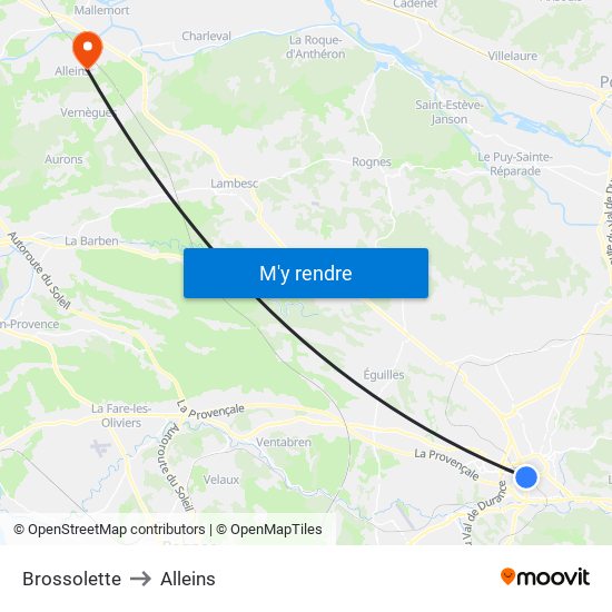Brossolette to Alleins map