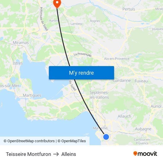 Teisseire Montfuron to Alleins map