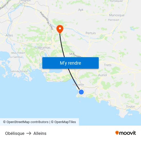 Obélisque to Alleins map