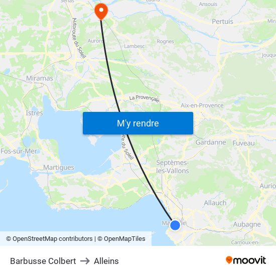 Barbusse Colbert to Alleins map