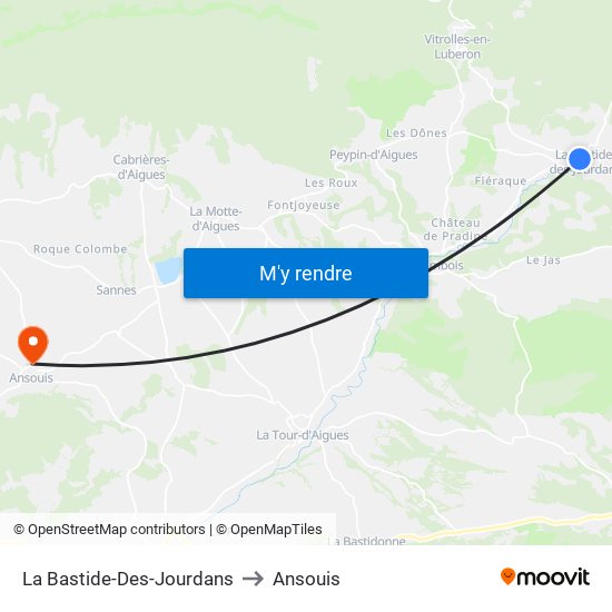 La Bastide-Des-Jourdans to Ansouis map