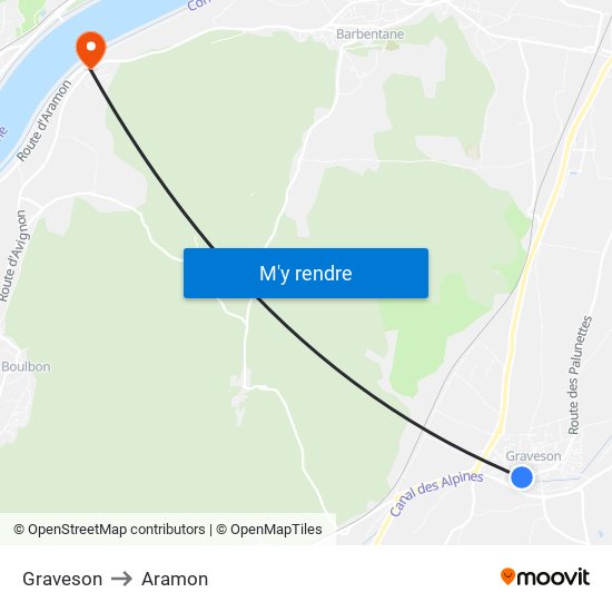 Graveson to Aramon map