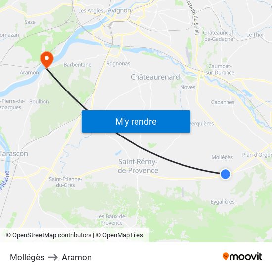 Mollégès to Mollégès map