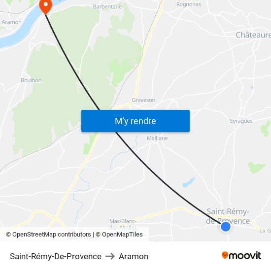 Saint-Rémy-De-Provence to Aramon map
