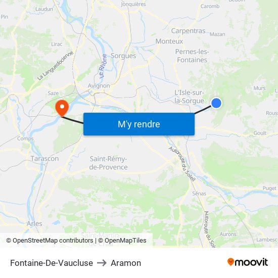 Fontaine-De-Vaucluse to Fontaine-De-Vaucluse map