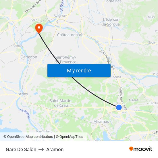 Gare De Salon to Aramon map