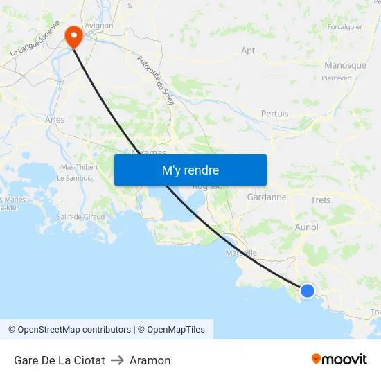 Gare De La Ciotat to Aramon map