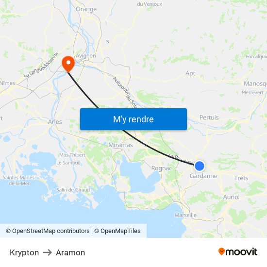 Krypton to Aramon map