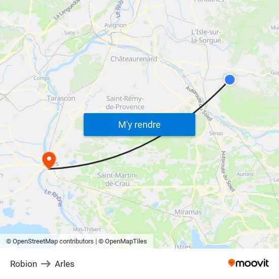 Robion to Arles map