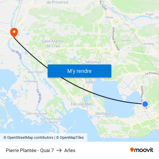 Pierre Plantée - Quai 7 to Arles map