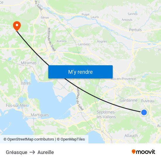 Gréasque to Aureille map