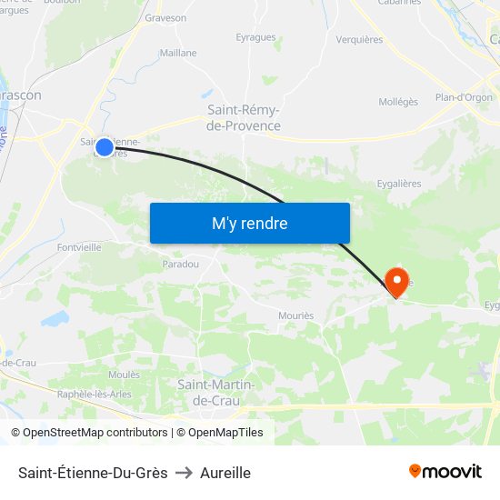 Saint-Étienne-Du-Grès to Aureille map