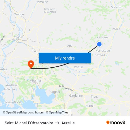 Saint-Michel-L'Observatoire to Aureille map