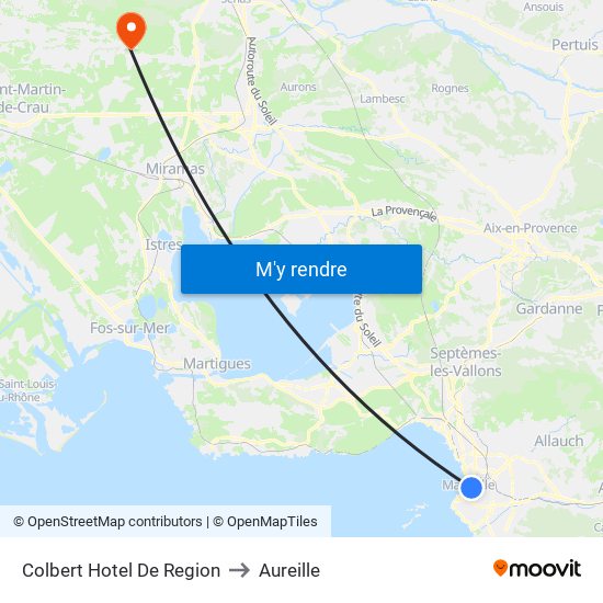 Colbert Hotel De Region to Aureille map