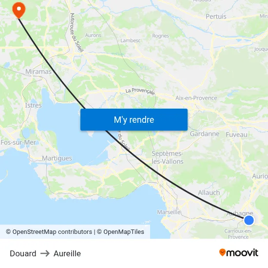 Douard to Aureille map