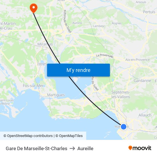 Gare De Marseille-St-Charles to Aureille map