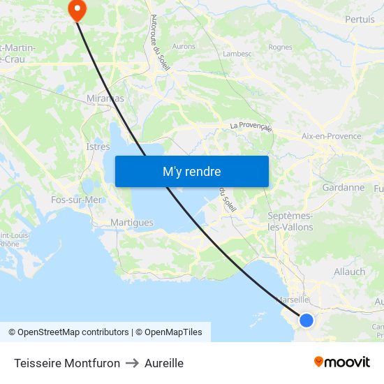 Teisseire Montfuron to Aureille map