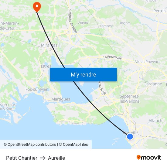 Petit Chantier to Aureille map