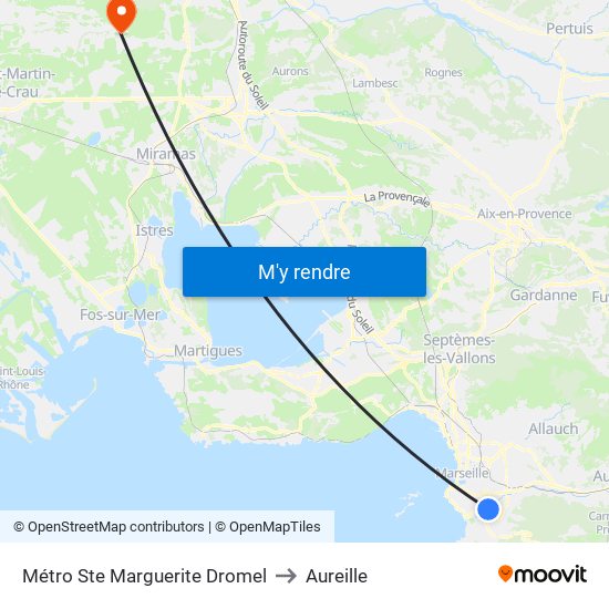 Sainte-Marguerite Dromel to Aureille map