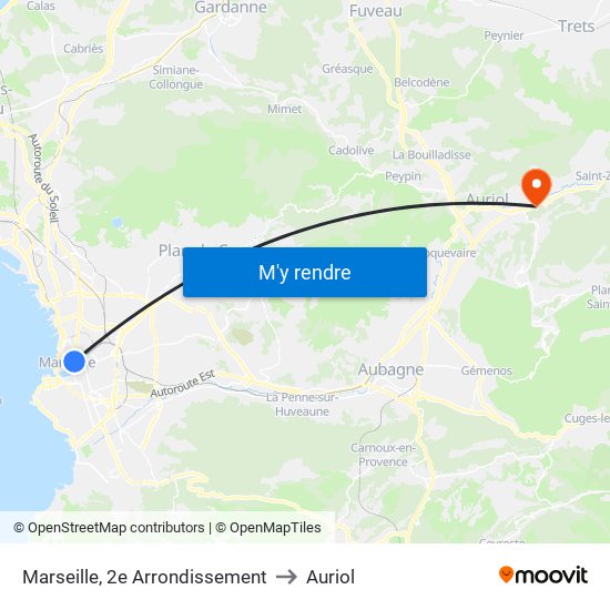 Marseille, 2e Arrondissement to Auriol map
