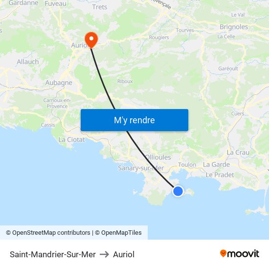 Saint-Mandrier-Sur-Mer to Auriol map
