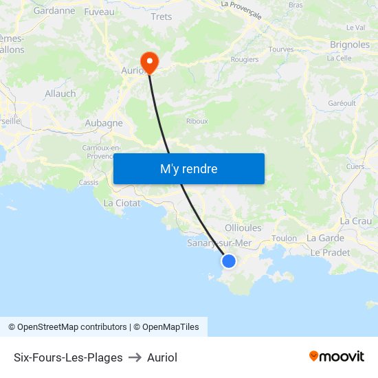Six-Fours-Les-Plages to Auriol map