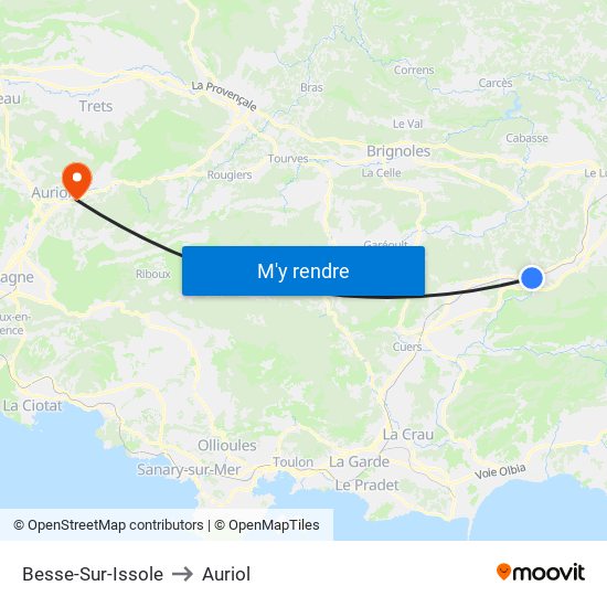 Besse-Sur-Issole to Auriol map