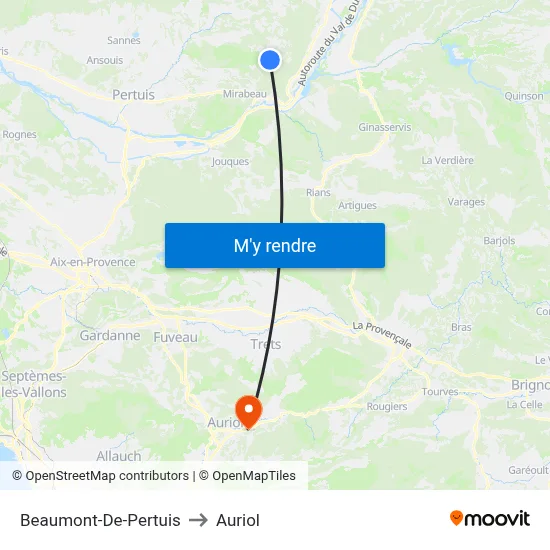 Beaumont-De-Pertuis to Auriol map