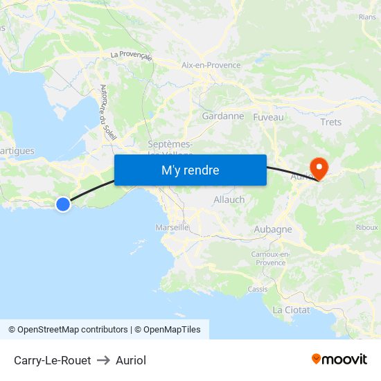 Carry-Le-Rouet to Auriol map