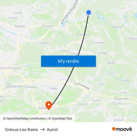 Gréoux-Les-Bains to Auriol map