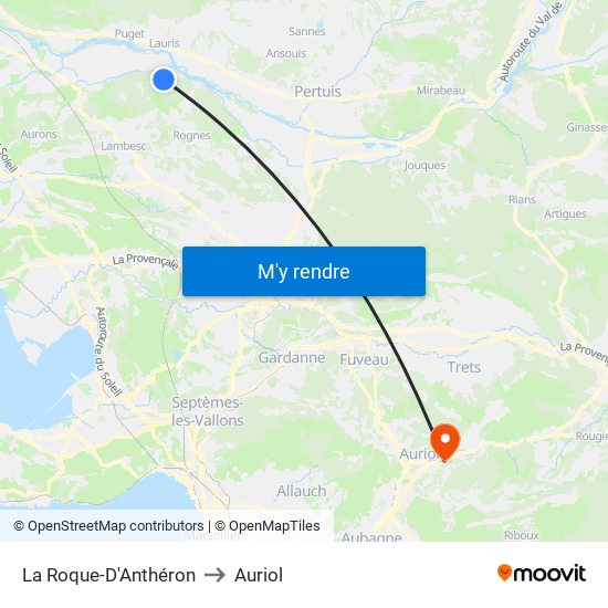 La Roque-D'Anthéron to Auriol map