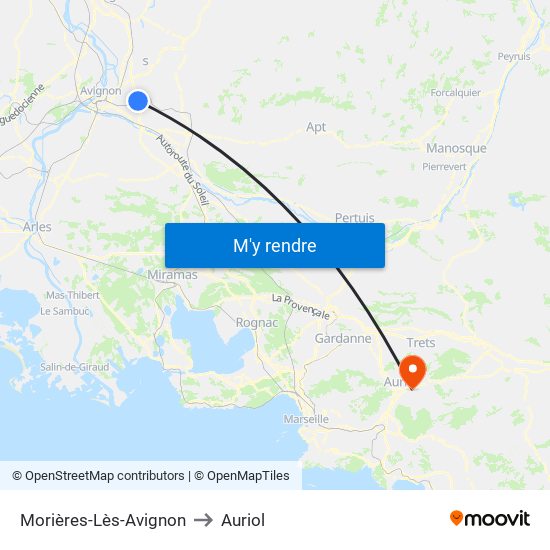 Morières-Lès-Avignon to Auriol map