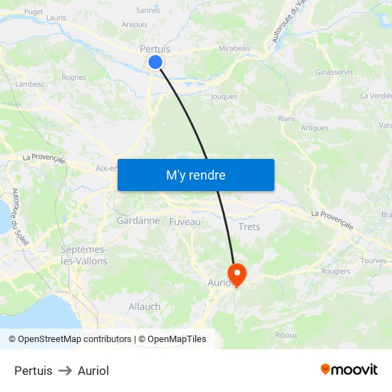 Pertuis to Auriol map