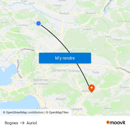 Rognes to Auriol map