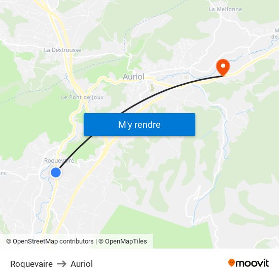 Roquevaire to Auriol map