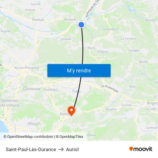 Saint-Paul-Lès-Durance to Auriol map