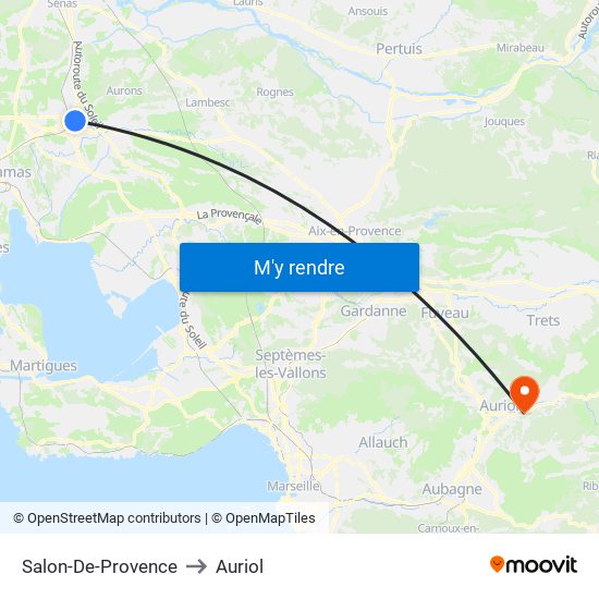 Salon-De-Provence to Auriol map